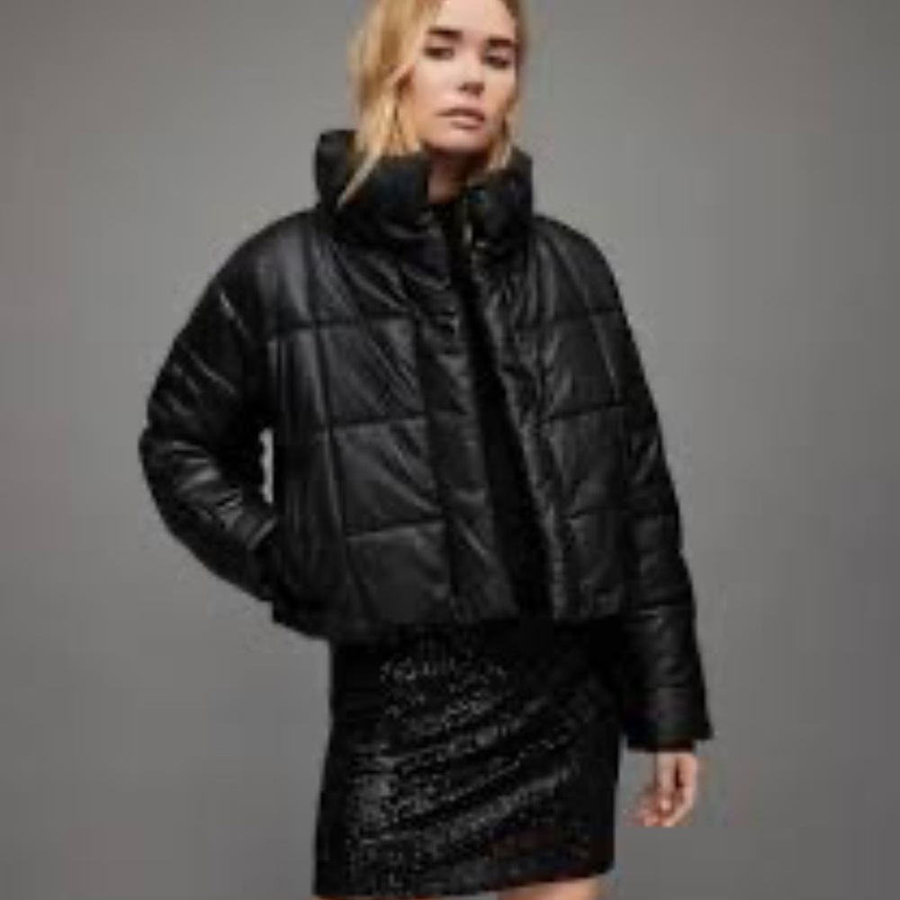 ALLSAINTS PETRA LEATHER PUFFER JACKET